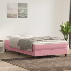 Sommier à lattes de lit sans matelas rose 120x220 cm velours 