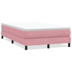 Sommier à lattes de lit sans matelas rose 120x220 cm velours 