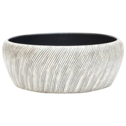 Vasque à poser noir et gris rond Φ41x14 cm céramique 