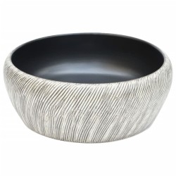 Vasque à poser noir et gris rond Φ41x14 cm céramique 