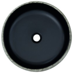 Vasque à poser noir et gris rond Φ41x14 cm céramique 