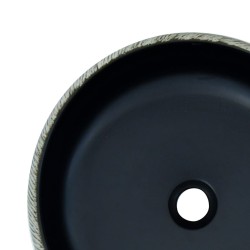 Vasque à poser noir et gris rond Φ41x14 cm céramique 