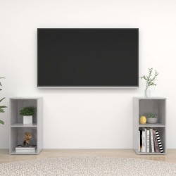 Meubles TV 2 pcs Gris béton 72x35x36,5 cm Bois d'ingénierie 