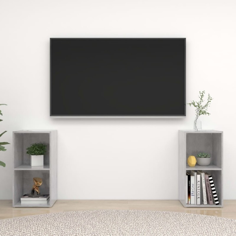 Meubles TV 2 pcs Gris béton 72x35x36,5 cm Bois d'ingénierie 
