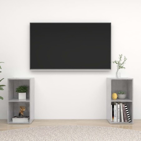 Meubles TV 2 pcs Gris béton 72x35x36,5 cm Bois d'ingénierie 