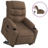 Fauteuil inclinable électrique marron tissu 