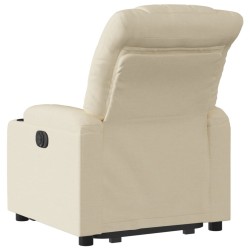 Fauteuil inclinable électrique crème tissu 