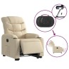 Fauteuil inclinable électrique crème tissu 