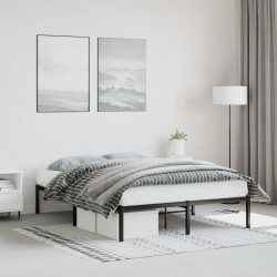 Cadre de lit métal sans matelas noir 140x200 cm 