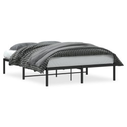 Cadre de lit métal sans matelas noir 140x200 cm 