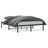 Cadre de lit métal sans matelas noir 140x200 cm 