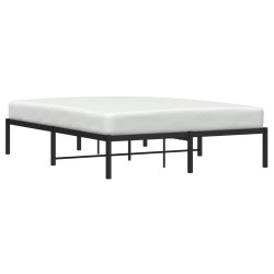Cadre de lit métal sans matelas noir 140x200 cm 