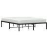 Cadre de lit métal sans matelas noir 140x200 cm 