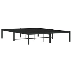 Cadre de lit métal sans matelas noir 140x200 cm 