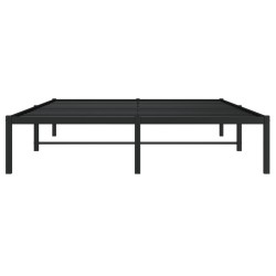 Cadre de lit métal sans matelas noir 140x200 cm 