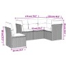 Salon de jardin avec coussins 5 pcs marron résine tressée 