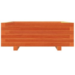 Jardinière cire marron 70x70x26,5 cm bois de pin massif 
