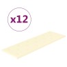 Panneaux muraux 12 pcs Crème 90x30 cm Similicuir 3,24 m² 