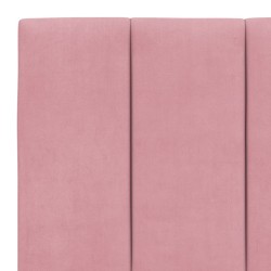 Lit avec matelas rose 160x200 cm velours 