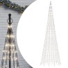 Sapin de Noël à LED sur mât de drapeau 1534 LED blanc 500 cm 