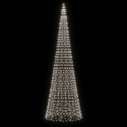 Sapin de Noël à LED sur mât de drapeau 1534 LED blanc 500 cm 