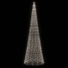 Sapin de Noël à LED sur mât de drapeau 1534 LED blanc 500 cm 