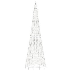 Sapin de Noël à LED sur mât de drapeau 1534 LED blanc 500 cm 