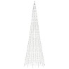 Sapin de Noël à LED sur mât de drapeau 1534 LED blanc 500 cm 