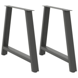 Pieds de table à manger en forme de A 2 pièces Anthracite 90 x (72-73) cm Acier 