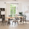Pieds de table à manger en forme de X, 2 pièces, acier naturel, 60 x (72-73) cm 