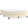 Cadre de lit sans matelas crème 140x190 cm similicuir 
