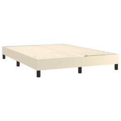 Cadre de lit sans matelas crème 140x190 cm similicuir 