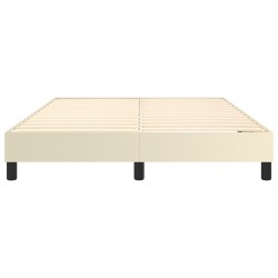 Cadre de lit sans matelas crème 140x190 cm similicuir 