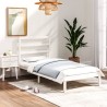 Cadre de lit sans matelas blanc 75x190 cm bois massif 