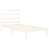 Cadre de lit sans matelas blanc 75x190 cm bois massif 