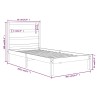Cadre de lit sans matelas blanc 75x190 cm bois massif 