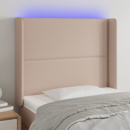Tête de lit à LED Cappuccino 83x16x118/128 cm Similicuir 
