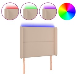 Tête de lit à LED Cappuccino 83x16x118/128 cm Similicuir 