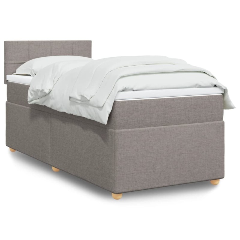 Sommier à lattes de lit avec matelas Taupe 90x200 cm Tissu 