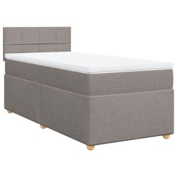 Sommier à lattes de lit avec matelas Taupe 90x200 cm Tissu 