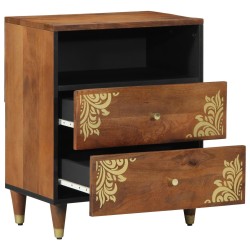 Table de chevet 50x33x60 cm en bois solide de mangue 