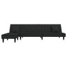 Canapé-lit en forme de L noir 255x140x70 cm velours 