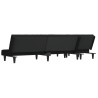 Canapé-lit en forme de L noir 255x140x70 cm velours 
