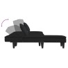 Canapé-lit en forme de L noir 255x140x70 cm velours 