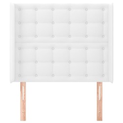 Tête de lit avec oreilles Blanc 83x16x118/128 cm Similicuir 