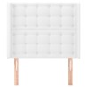 Tête de lit avec oreilles Blanc 83x16x118/128 cm Similicuir 