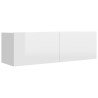 Meuble TV Blanc brillant 100x30x30 cm Bois d’ingénierie 