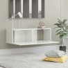 Meuble TV Blanc brillant 100x30x30 cm Bois d’ingénierie 