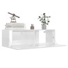 Meuble TV Blanc brillant 100x30x30 cm Bois d’ingénierie 