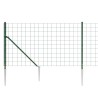 Clôture en treillis métallique et piquet d'ancrage vert 0,8x10m 